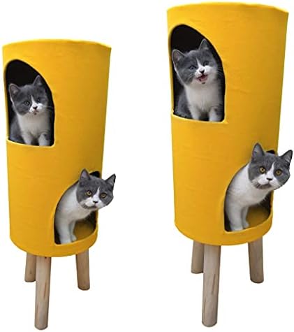 חתול עץ חתולי מיטת חדר חתולים מתלה דלי מוצק עץ לחיות מחמד כותנה קן כפול חדר חתולים חבילת הודעה חתולי קן עגול טיפוס