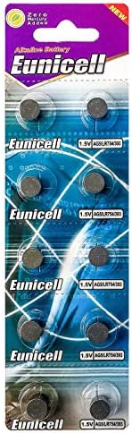10 EUNICELL AG5 / 193 / LR48 תא כפתור 1.5 וולט חיי מדף ארוכים בסוללה ללא כספית