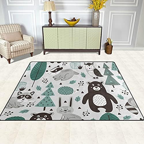 חיות יער ינשוף ינשוף דוב שטיחים גדולים של שטיחים משתלת שטיחים פליימט שטיח לילדים משחק חדר שינה חדר חדר שינה 80 x 58