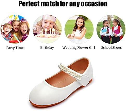 בנות שמלת נעלי פרח ילדה מרי ג ' יין נמוך עקבים וו ולולאה להחליק על מסיבת בית ספר חתונה בנות שטוח נעליים