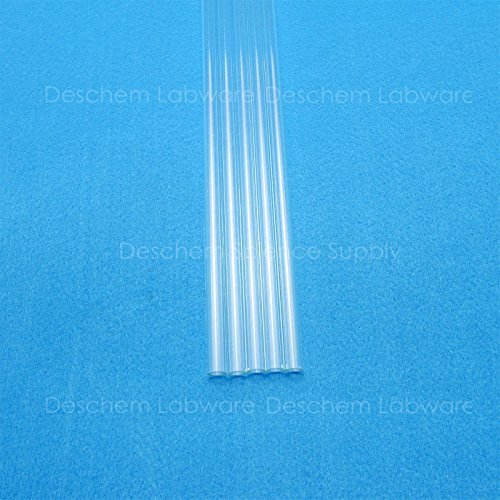 Deschem 500 ממ, צינור זכוכית קוורץ, OD = 18 ממ, thcik = 1.5 ממ, מיוצר על ידי משקפי Vycor ， 5 pcs/pack