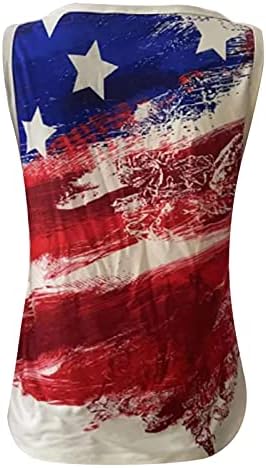 דגל אמריקאי גופייה במצוקה לנשים, 4 ביולי חולצת טריקו פטריוטית צמרות קמיס קמיס טייס ללא שרוולים בשר שרוולים.