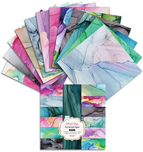 24 גיליונות 6 x6 נייר ימים צבעוניים דפוס דפוס פטפיל יצירתי חבילת נייר נייר בעבודת יד נייר מלאכה כרית רקע