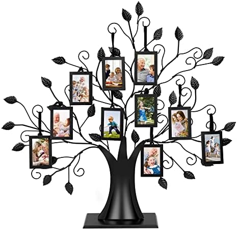 מדלים עץ מסגרת תמונה משפחתית עץ עם 10 מסגרות תמונה בגודל ארנק תלייה מחזיק 2x3 תמונות חבילה עם מתנות של סבא וסבתא