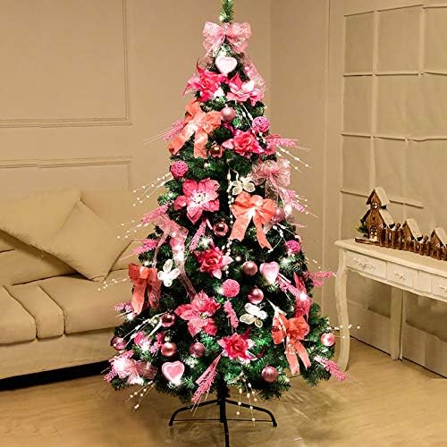 עץ חג המולד המלאכותי של יומו, קישוטים לעץ חג המולד יוקרתי עם דוכן מתכת, למסיבת דירות ביתית מקורה חיצונית-ירוקה 210