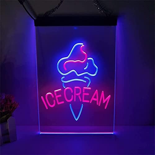 גלידת DVTEL חנות ניאון שלט ניאון לדוגמנות אור אור אותיות זוהרות שלט לוח אקרילי ניאון אור דקורטיבי, 30x40 סמ