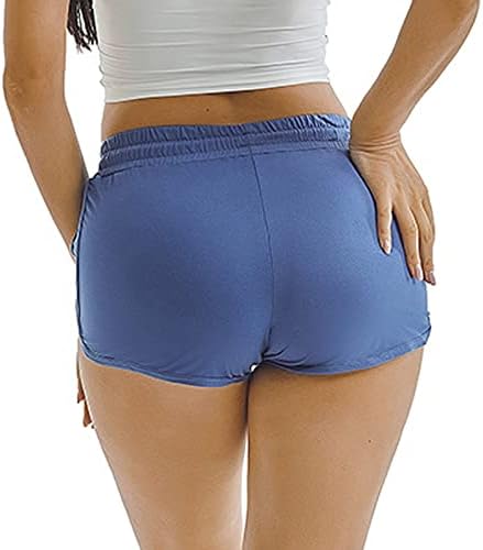 מכנסיים קצרים אתלטים של נשים נמוכות מכנסיים רג'גר תפר מכנסי טרנינג שרוך מותניים אלסטיים מותניים נושמים מגניבים