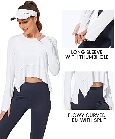 G4Free לנשים UPF 50+ חולצות שמש קלות משקל משקל שרוול ארוך אימון טריקו