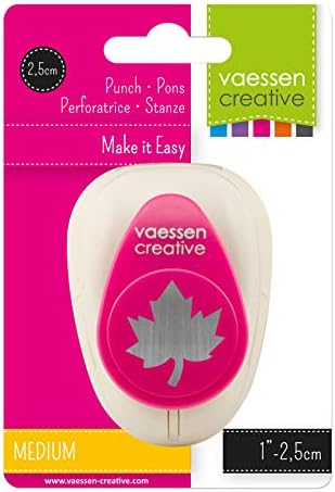 Vaessen Creative Craft Papt Punch Medium, Leaf Maple, לפרויקטים של DIY, Scrapbooking ו- Cardsing, רב צבעוני, 7.3 x 5.3 x 5