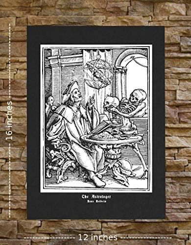 Memento Mori Canvas הדפס או טלאי גב - Hans Holbein Dance of Death זכור גולגולת מוות נסתרת שלד גותי ימי הביניים