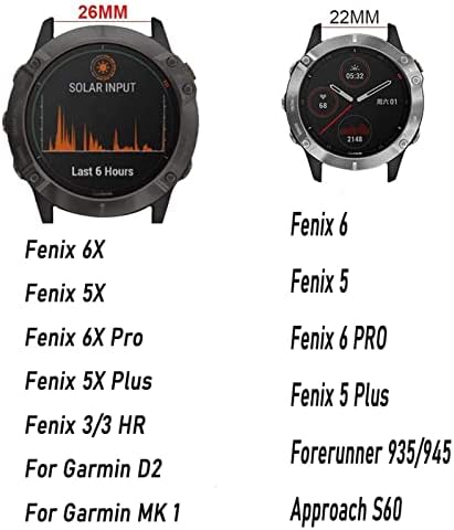 AXTI 26 22 ממ שחרור מהיר מהיר רצועת שעון עבור Garmin Fenix ​​6x 6S Pro 5x 5 Plus 3HR Enduro Smartwatch Strap Strap