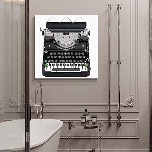 בד קיר אמנות חדר תפאורה שחור מכונת כתיבה עם מתכת כפתורים ומכתב מופשט יצירות אמנות קיר ציור לחדר שינה סלון וממוסגר