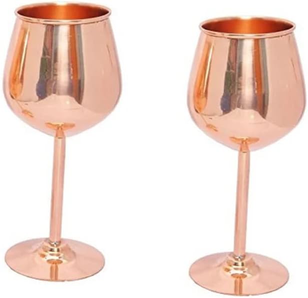 ייחודי עיצוב נחושת מעצב שמפניה יין זכוכית סט של 2 יחידות בריאות יתרונות נחושת זכוכית עיצוב עבור בית תפאורה דקורטיבי נחושת זכוכית