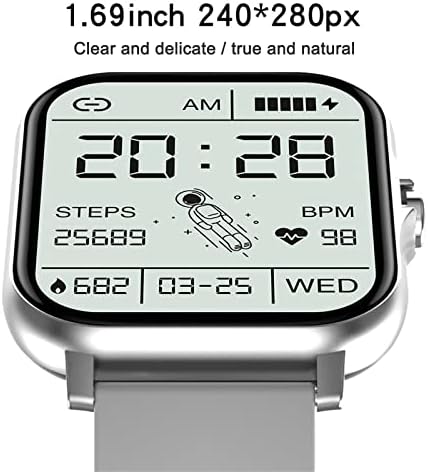 שעון חכם של Byikun שיכול להתקשר לטקסט, רב-פונקציונלי 1.7 '' חכם שעון תשובה תשובות תואמות לאייפון iOS טלפון