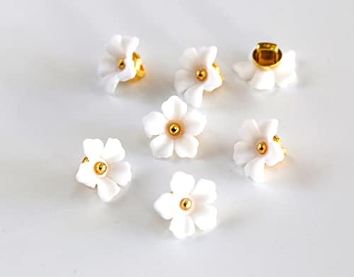 כפתורי פרחים של Ganssia לתפירת כפתור מלאכה מפלסטיק 13 ממ חבילה צבע לבן של 30 יחידות