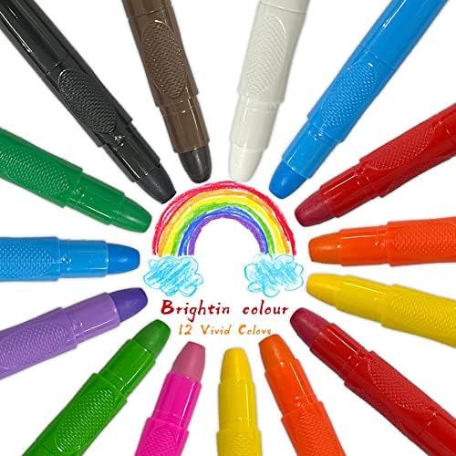 עפרונות צבעי עפרון צבעי אסיקון 12 צבעי גוף צבע צבעים לילדים לא רעילים איפור איפור ציור גוף ציור עפרונות עבור פסטיבל המוזיקה