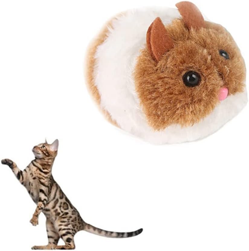 שעון עכבר צעצוע עכבר קטיפה מסתיים עכברוש מירוצים מכני חמוד נעים משחק צעצוע מצחיק לחתול כלב חיית מחמד צבע אקראי 1