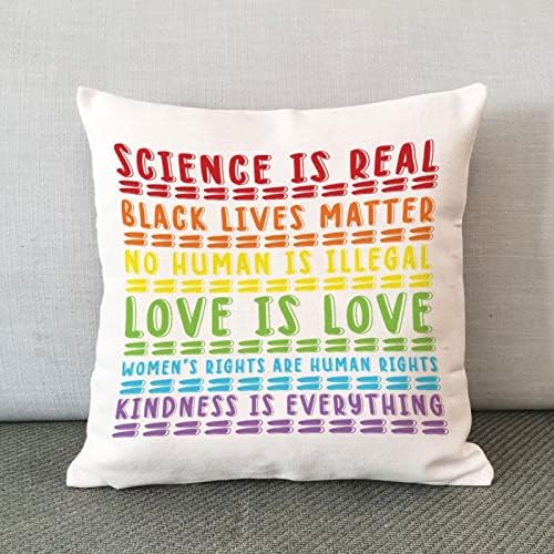 שוויון קשת לקשת לסבית הומוסקסואלי להטבים זריקת כרית כיסוי מדע הוא אהבה אמיתית היא אהבה כרית כרית כרית כיסוי