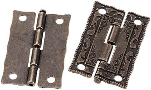 Ganfanren 2 יחידים עתיקים ברונזה צירי ארון דלתות מגירת דת דקורטיבית ציר מיני תכשיטים לחומרת ריהוט קופסאות עץ 35