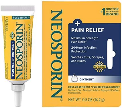 ניאוספורין + הקלה בכאב בעוצמה מרבית משחה אנטיביוטית בפעולה כפולה עם אבץ בציטרצין.5 אונקיות
