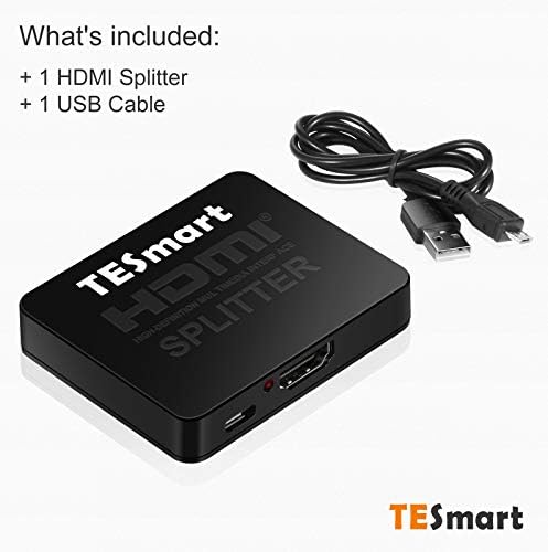 TESMART Ultra HD 4K@30Hz 1x2 HDMI מפצל 1 ב 2 OUT, HDMI Splitter 1 עד 2 תומך 4KX2K@30Hz 1080p 3d 2160p תואם לתיבת