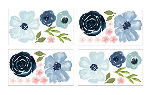 ג'וג'ו מתוק מעיצב צבעי מים כחולים פרחוניים פרחים גדולים קליפות וקיר מקל מדבקות מדבקות אמנות משתלת עיצוב קיר