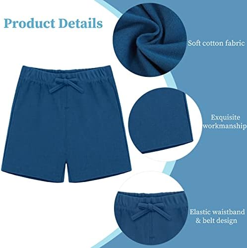 RESINTA 6 חבילות יוניסקס-תינוק מכנסיים קצרים נושמים כותנה נושמת עם משיכת תינוקות מוצקים של תינוקות קצרים לילדים