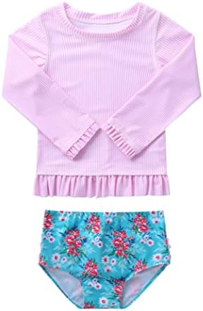 DAENRUI ילדות קטנות תינוקות 2 חתיכות טנקיני ראשי בגד ים בגד ים מודפסות בגדי ים בגדי ים בגד ים UPF 50+
