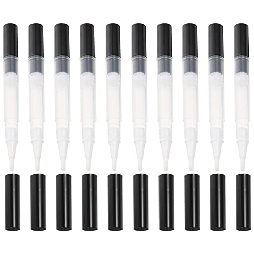 עט שמן ציפורניים בציפורניים עט 10 יחידות עט שמן ציפורניים ריק עם קצה מברשת, עטים שקופים שפתיים קוסמטיות