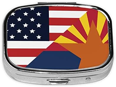 אמריקה אריזונה מדינת דגל כיכר מיני גלולת תיבת נסיעות ידידותי נייד קומפקטי גלולת מקרה עם מראה