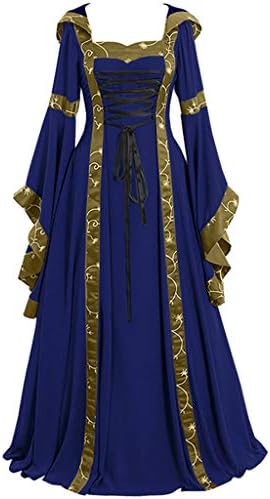 שמלה מימי הביניים פלוס גודל 4XL שמלת נשים באורך רצפת נשים וינטג 'גותי מימי הביניים שמלת נשים אירית רנסנס אירי