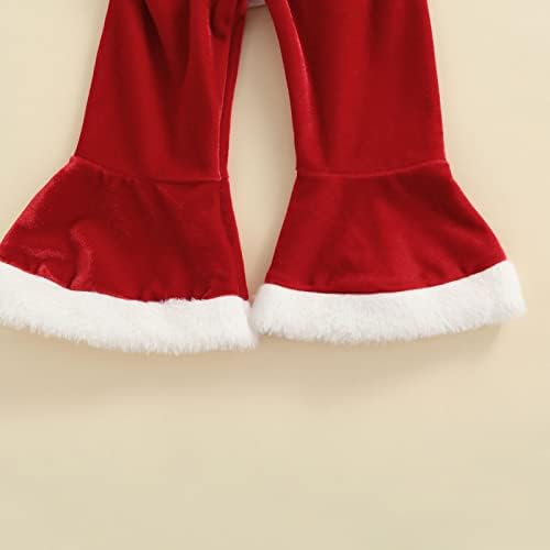תינוקת יילוד תינוקת בגדי חג מולד בגד גוף רומפר + מכנסיים תחתון פעמון + סרט חג המולד 3 יחידות חורף תלבושות חורפיות