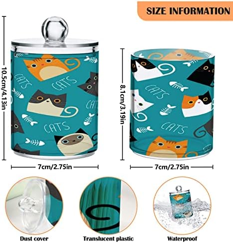 חתולים בעלי כותנה מחזיקת כותנה שונה מיכלי אמבטיה צנצנות עם מכסים מכוונים כרית כותנה כרית כרית עגול צנצנת לספוגית