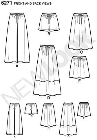 פשטות דפוסים יצירתיים מראה חדש 6271 מתגעגע ' חצאית בשלושה אורכים ומכנסיים או מכנסיים קצרים, א