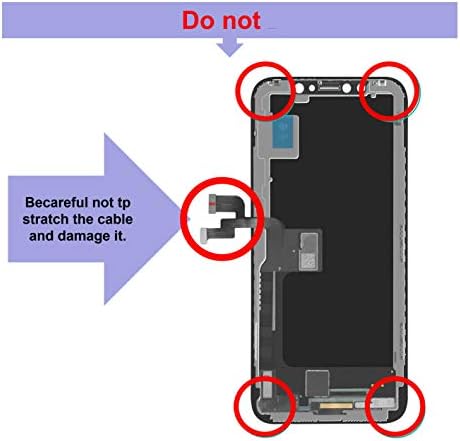אולי ואוד תואם להחלפת מסך אייפון אקס החלפת מסך אייפון אקס סי די הרכבה דיגיטלית עם מגע 3 ד+מגן מסך+דבק עמיד למים