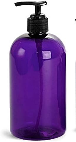 בקבוקי בייר 8 גרם בקבוקי פלסטיק ריקים הניתנים למילוי מחדש עם משאבה - סבון, מקלחת, קרם, שמן עיסוי, נסיעות - 6 חבילות,