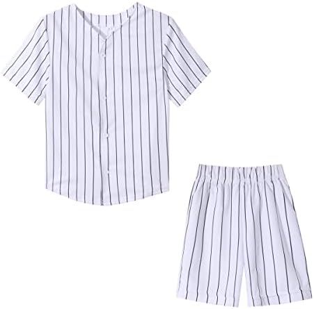 Babybeat Baby Boy Baseball Jersey מכנסיים קצרים מגדיר תלבושת גופית בצבע אחיד של ילד מכנסי מותניים אלסטיים 2 יחידות