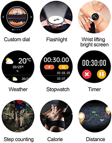 שעון חכם של YIISU לאנדרואיד ולטלפונים של iOS, רשומת פעילות אטומה למים IP67 עם מסך צבע נוגע ללב, שיחת Bluetooth,