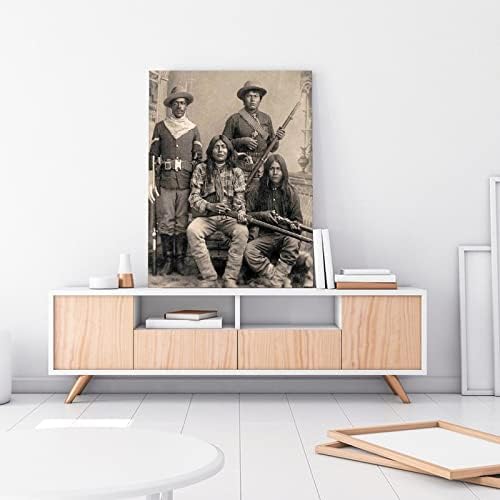 פוסטרים שחור לבן חייל באפלו חייל קיר תמונות ישנות תמונות קיר הודי אמנות אמריקה שחורה אמריקה בד הדפס תמונות לסלון