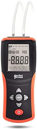 PerfectPrime AR1890 מד לחץ דיגיטלי מקצועי ומדומטר למדוד לחץ ולחץ דיפרנציאלי ± 13.79KPA / ± 2 PSI / ± 55.4 H2O