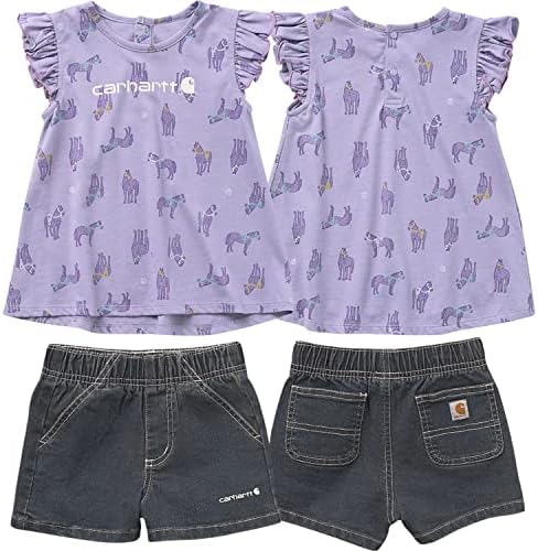 Carhartt Baby-Girls Short-Shopeeve Shore Print Shirt & Shorts Shorts Shorts