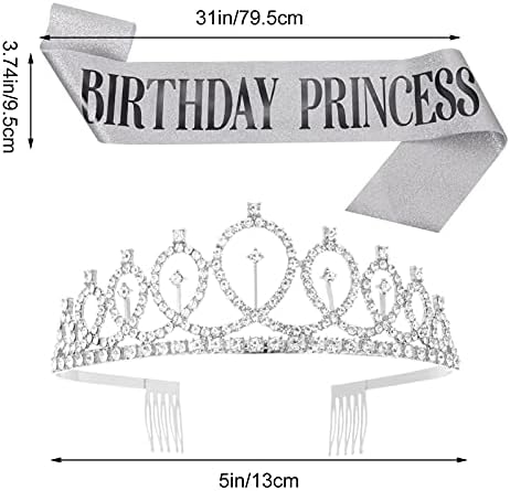 רוזווידה 2-חתיכה חליפת יום הולדת נסיכת אבנט וריינסטון נזר ערכת יום הולדת מתנות גליטר אבנט יום הולדת כתרים לנשים
