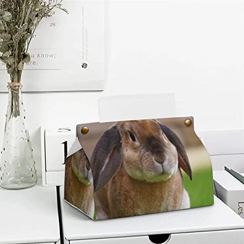 מכסה קופסת רקמות ארנביות מחזיק מפיות דקורטיבי מתקן נייר למכונית משרדית ביתית