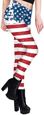 חותלות אימון לנשים הרמת קת מרשימות פטריוטיות דגל אמריקאי בקרת בטן מכנסי עיפרון דקיקים מכנסיים ספורטיביים קפרי קפרי