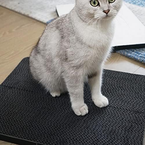 קרטון גירוד חתול באובלאז מתקפל משטח גירוד נייר גלי שחור, כל לוח 44.3 על 17.2 על 2 סנטימטר קרטון בצפיפות גבוהה יותר