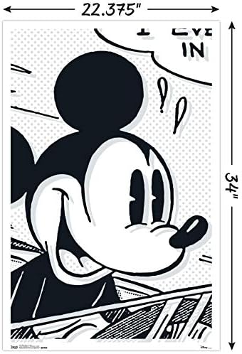 Trends International Disney Mickey Mouse-Art-Art Deco Wall Poster, 22.375 x 34, Poster & Clip Bundle