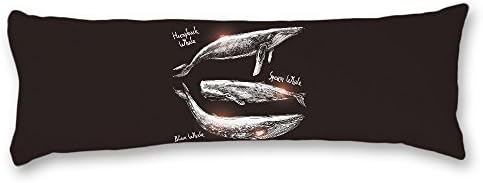 לווייתני זרע סאטן סאטן רך של אילוביו משיי לווייתני גוף כרית כרית, 20 x 54