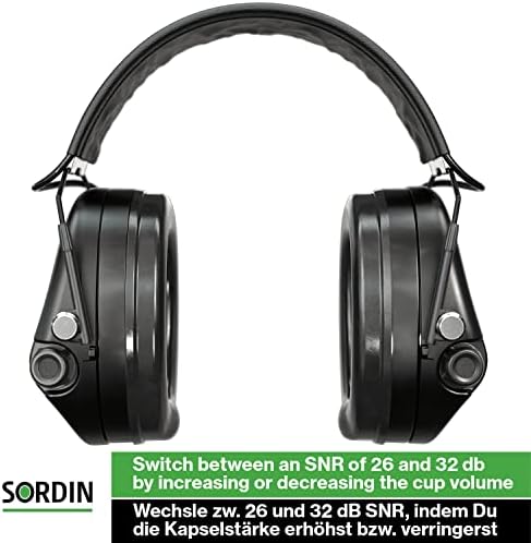 Sordin Supreme Mil Aux SFA מגני אוזניים פעילים - לכוחות צבאיים ומיוחדים - 26 עד 32 dB SNR - אוזניים