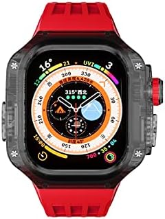 ערכת שינוי מקרים שקופה של Czke יוקרה עבור Apple Watch 8 אולטרה פס גומי Iwatch Series 8 49 ממ צמיד ספורט DIY SET SET
