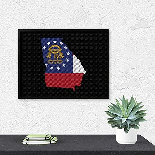 ערכות ציור יהלומי מפת דגל מדינת ג ' ורג 'יה 5 ד עשה זאת בעצמך תרגיל מלא ריינסטון אמנויות וול דקור למבוגרים